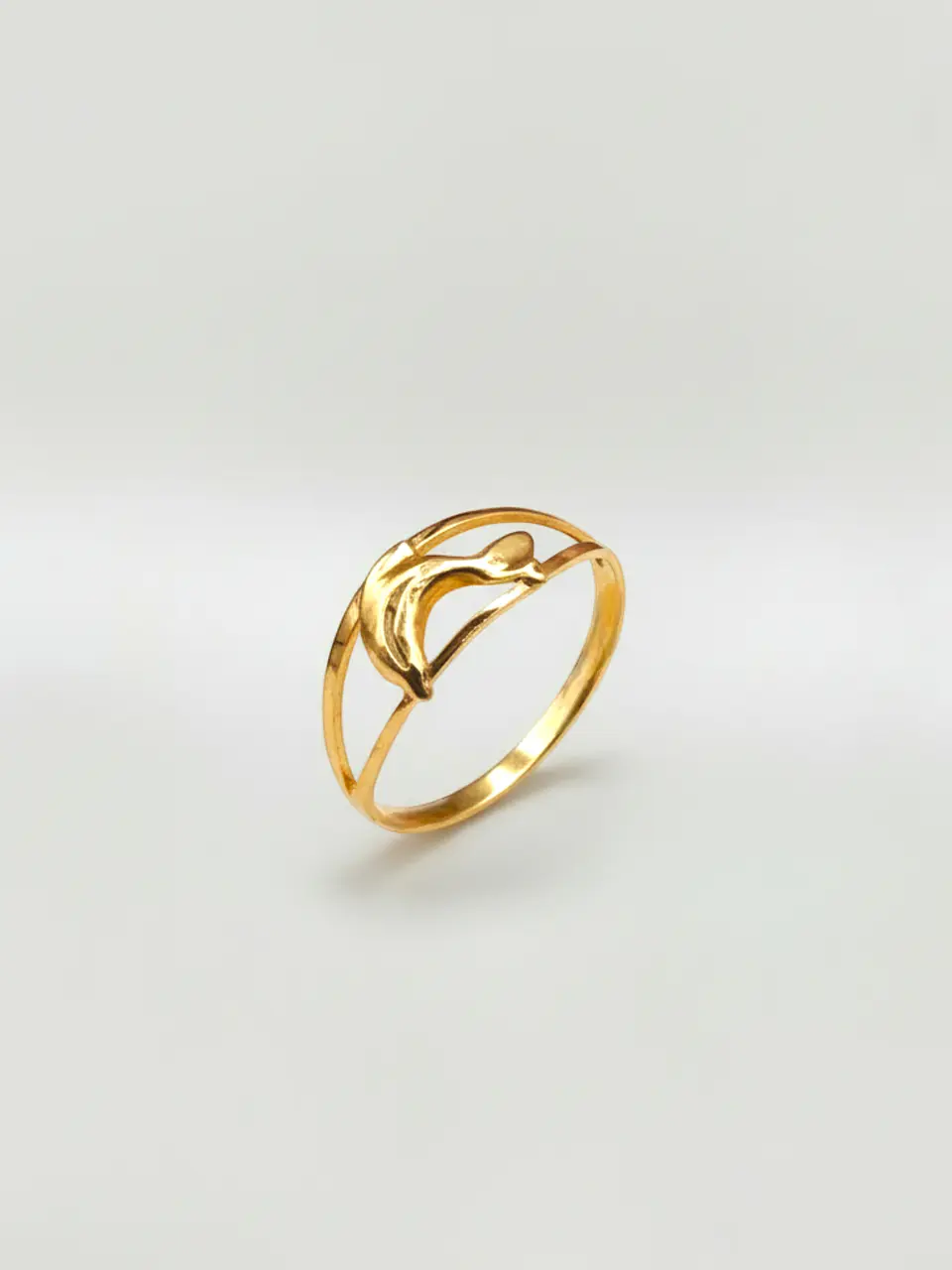 Anillo Juvenil Delfín de la Suerte Oro 18k 4