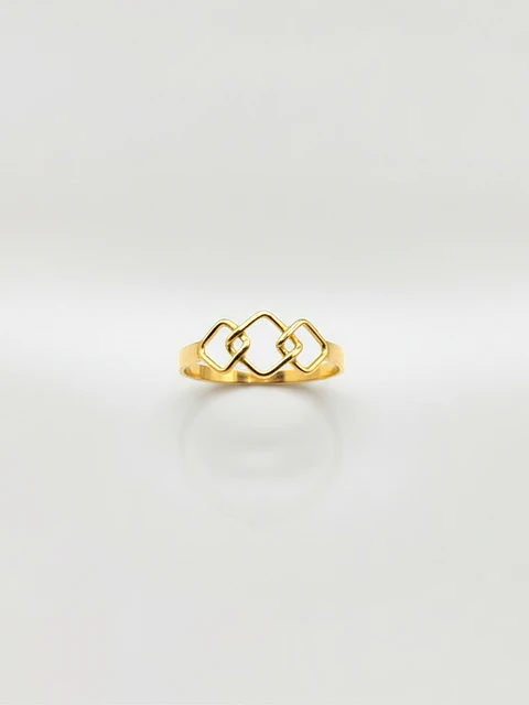 Anillo Juvenil Geometría Oro 18k