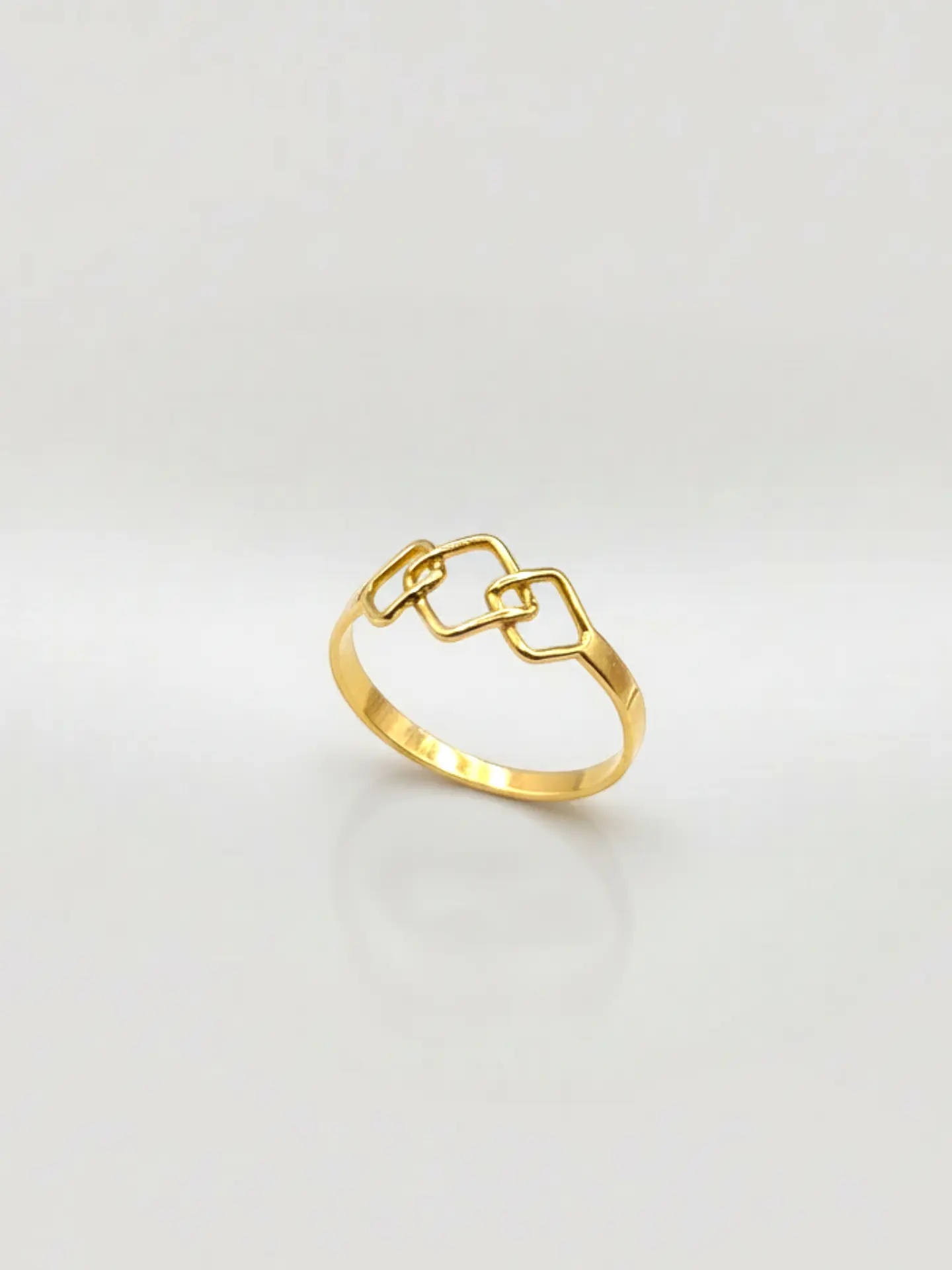 Anillo Juvenil Geometría Oro 18k 4