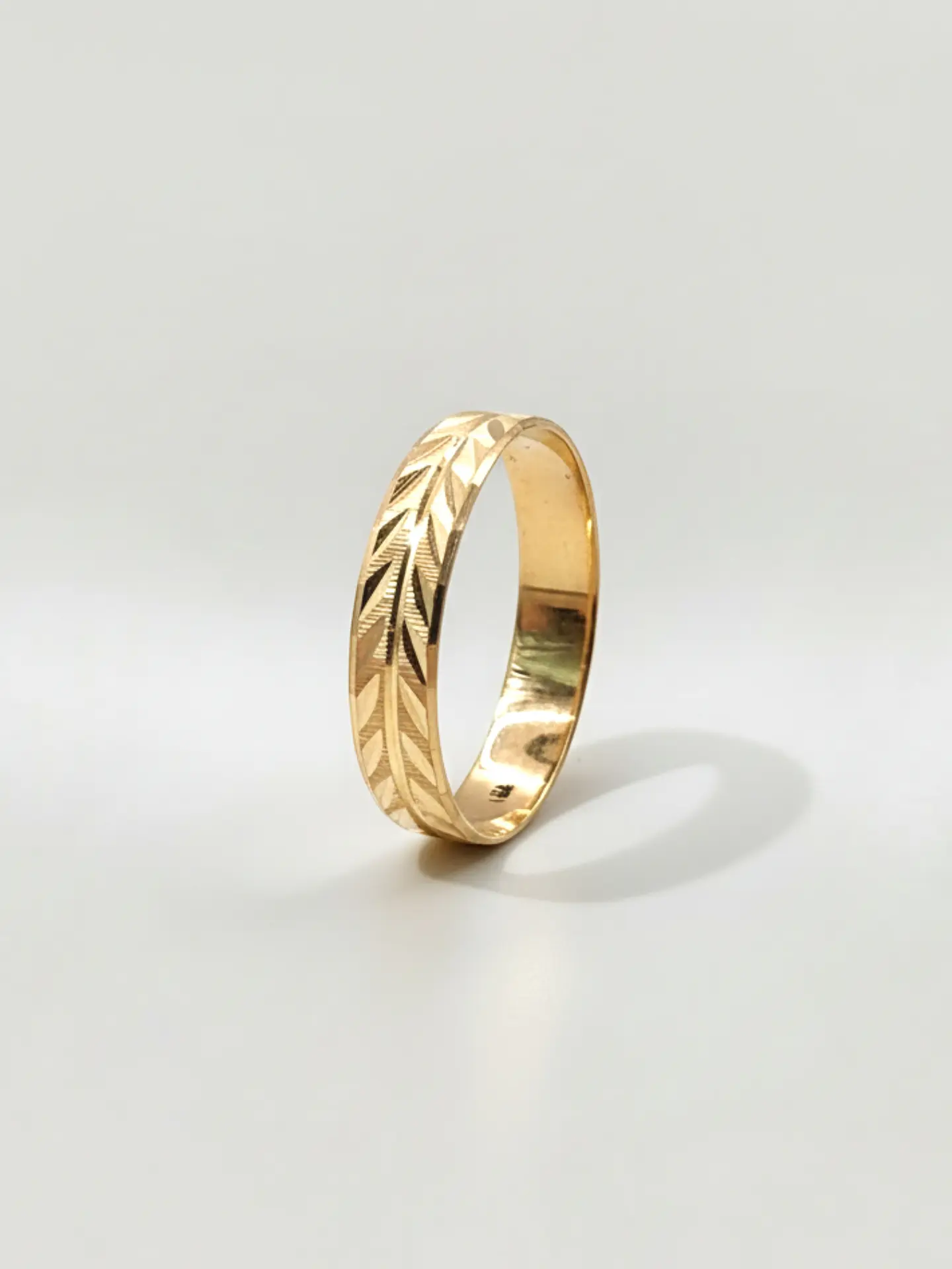 Argolla Individual Tallado Espiga Oro 18k 1