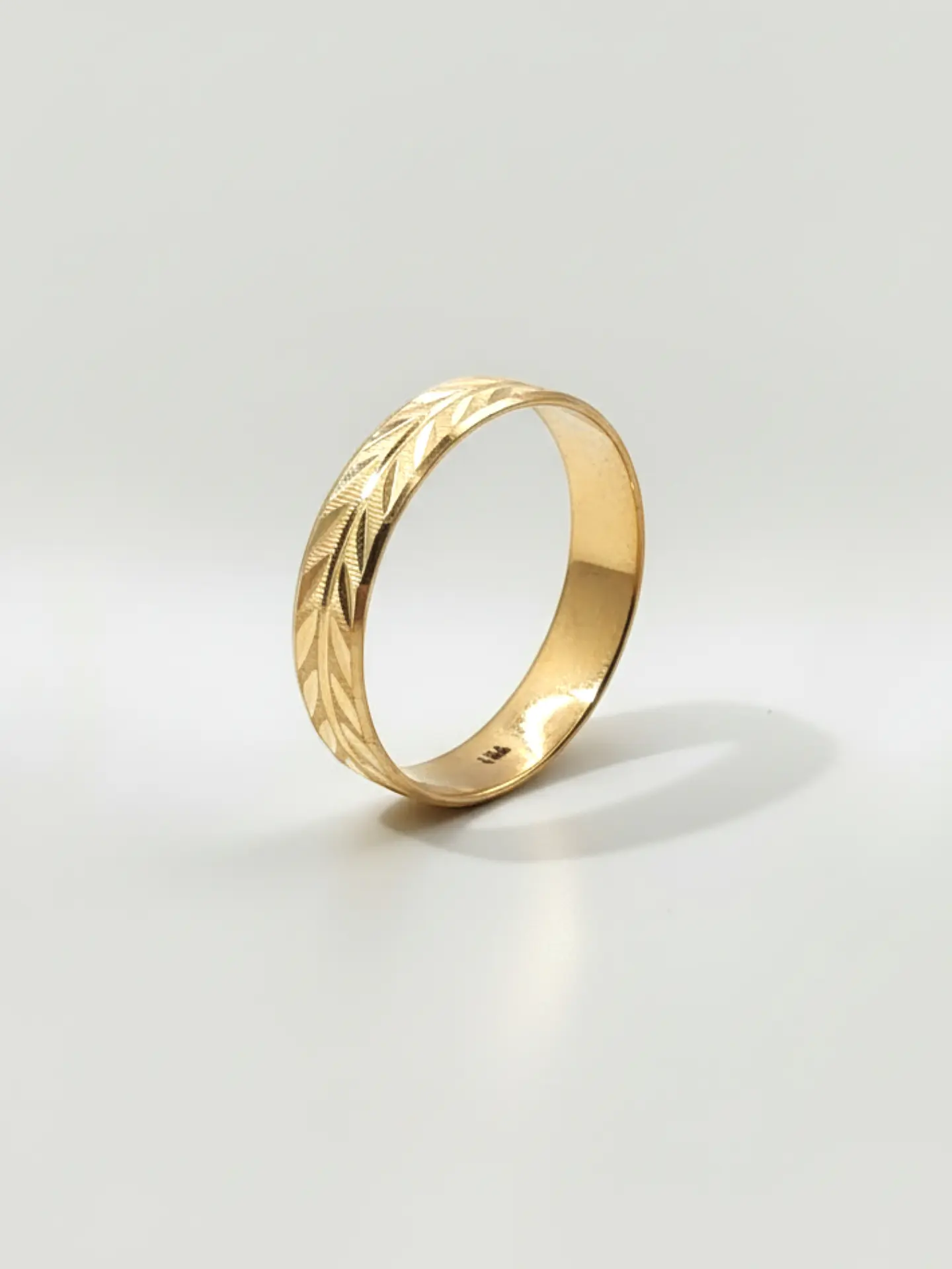 Argolla Individual Tallado Espiga Oro 18k 5