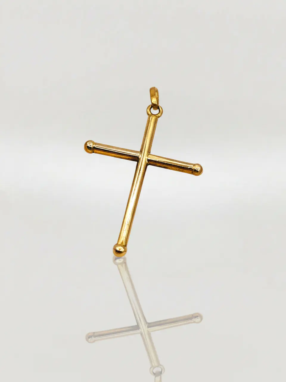 Colgante Cruz Tubular de Fe Oro 18k 1