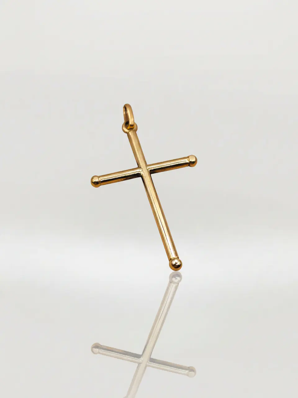 Colgante Cruz Tubular de Fe Oro 18k 5