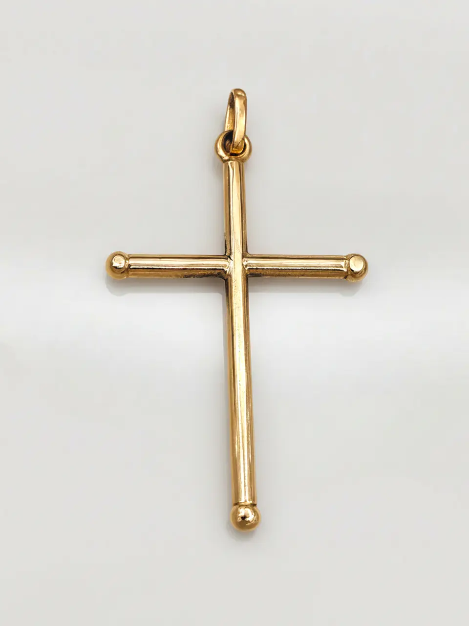 Colgante Cruz Tubular de Fe Oro 18k 2