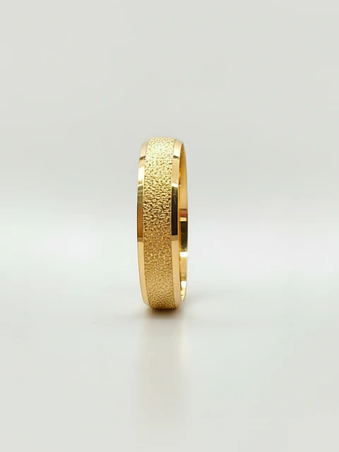 Argolla Matrimonio Satín de Diseño Oro 18k