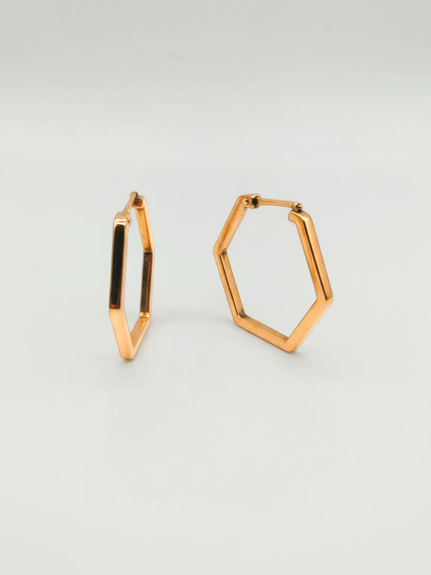 Aros Geometría Hexagonal de Gala Oro 18k 3
