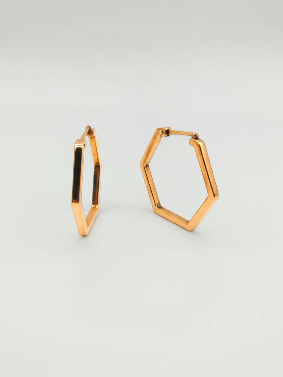 Aros Geometría Hexagonal de Gala Oro 18k 3