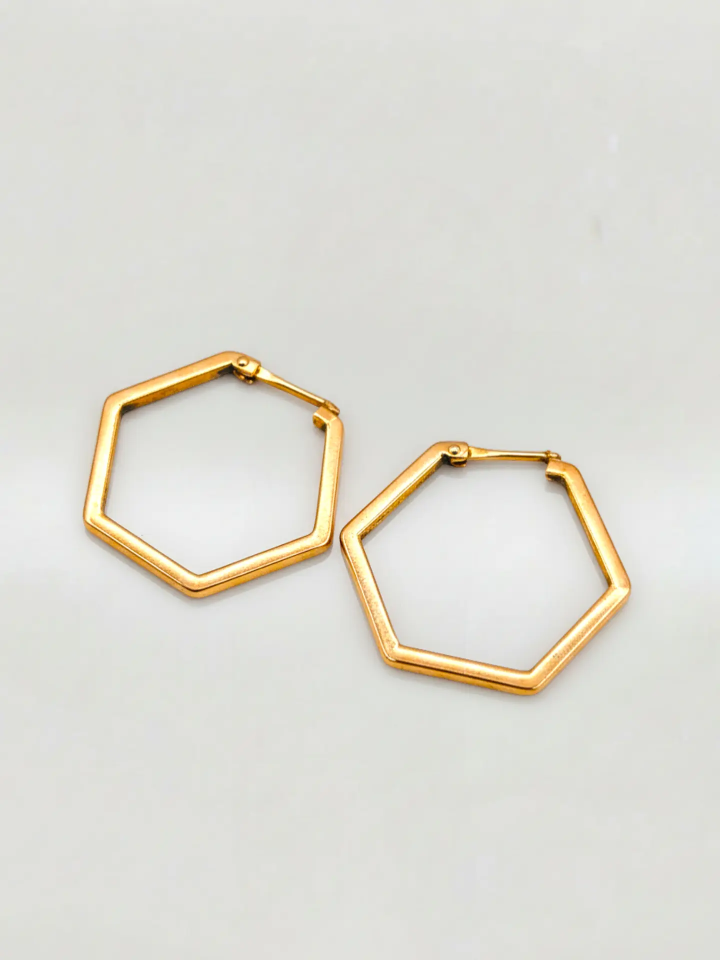 Aros Geometría Hexagonal de Gala Oro 18k 4