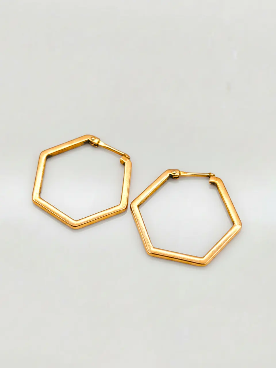 Aros Geometría Hexagonal de Gala Oro 18k 4