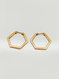 Aros Geometría Hexagonal de Gala Oro 18k - Miniatura 5