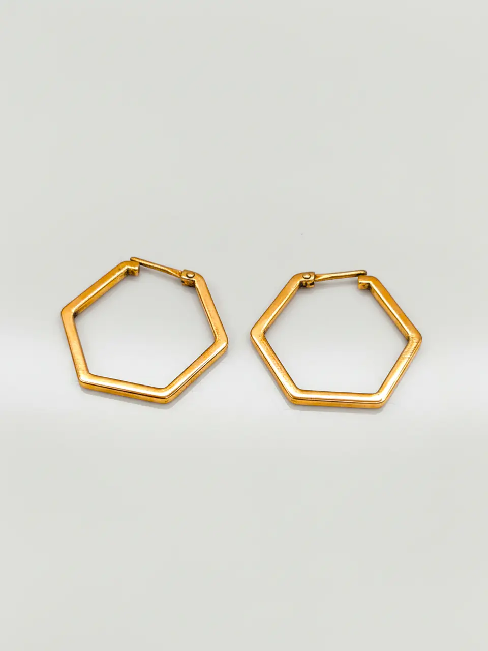 Aros Geometría Hexagonal de Gala Oro 18k 5