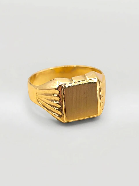 Anillo Sello Masculino de Poder Oro 18k
