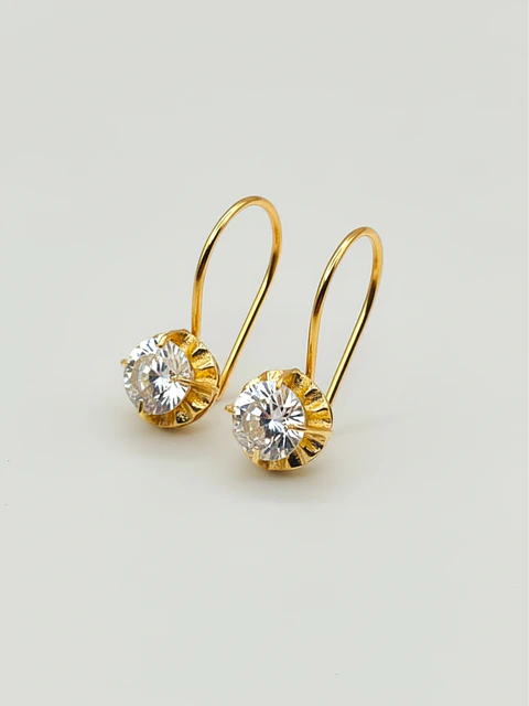 Aros Chatón Resplandor de Circón Oro 18k