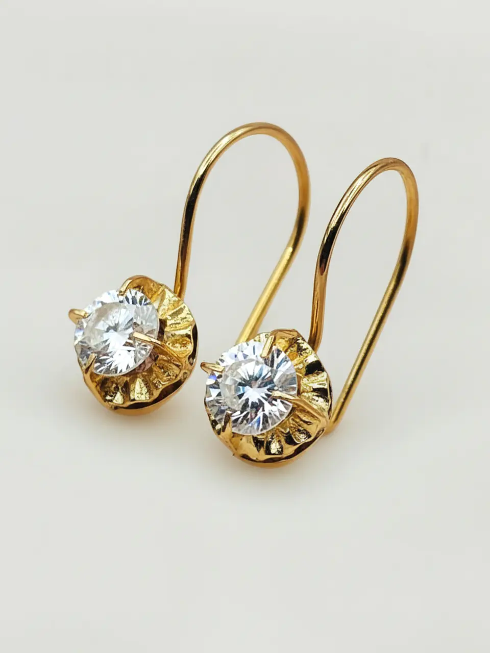 Aros Chatón Resplandor de Circón Oro 18k 4