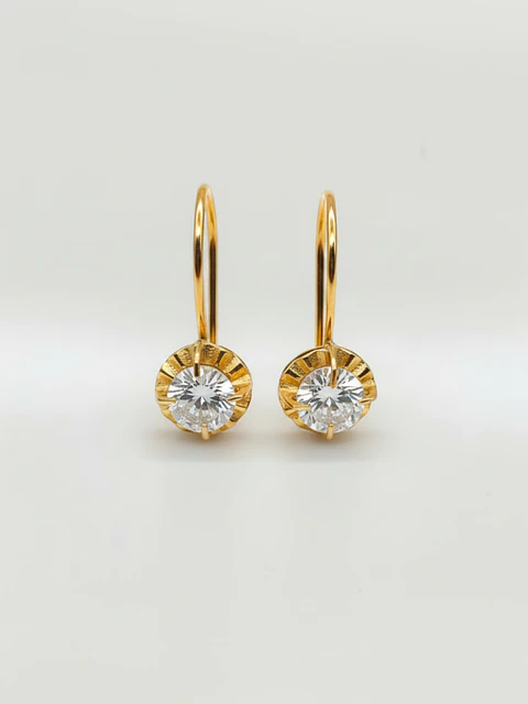 Aros Chatón Resplandor de Circón Oro 18k