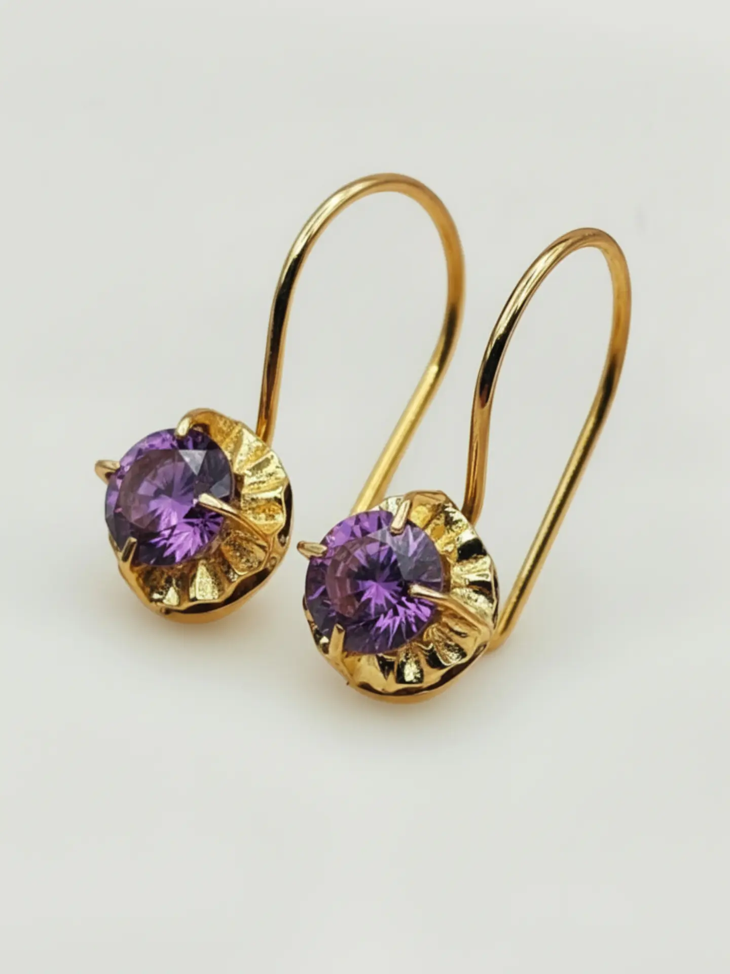 Aros Chatón Amatista Mística Oro 18k 4