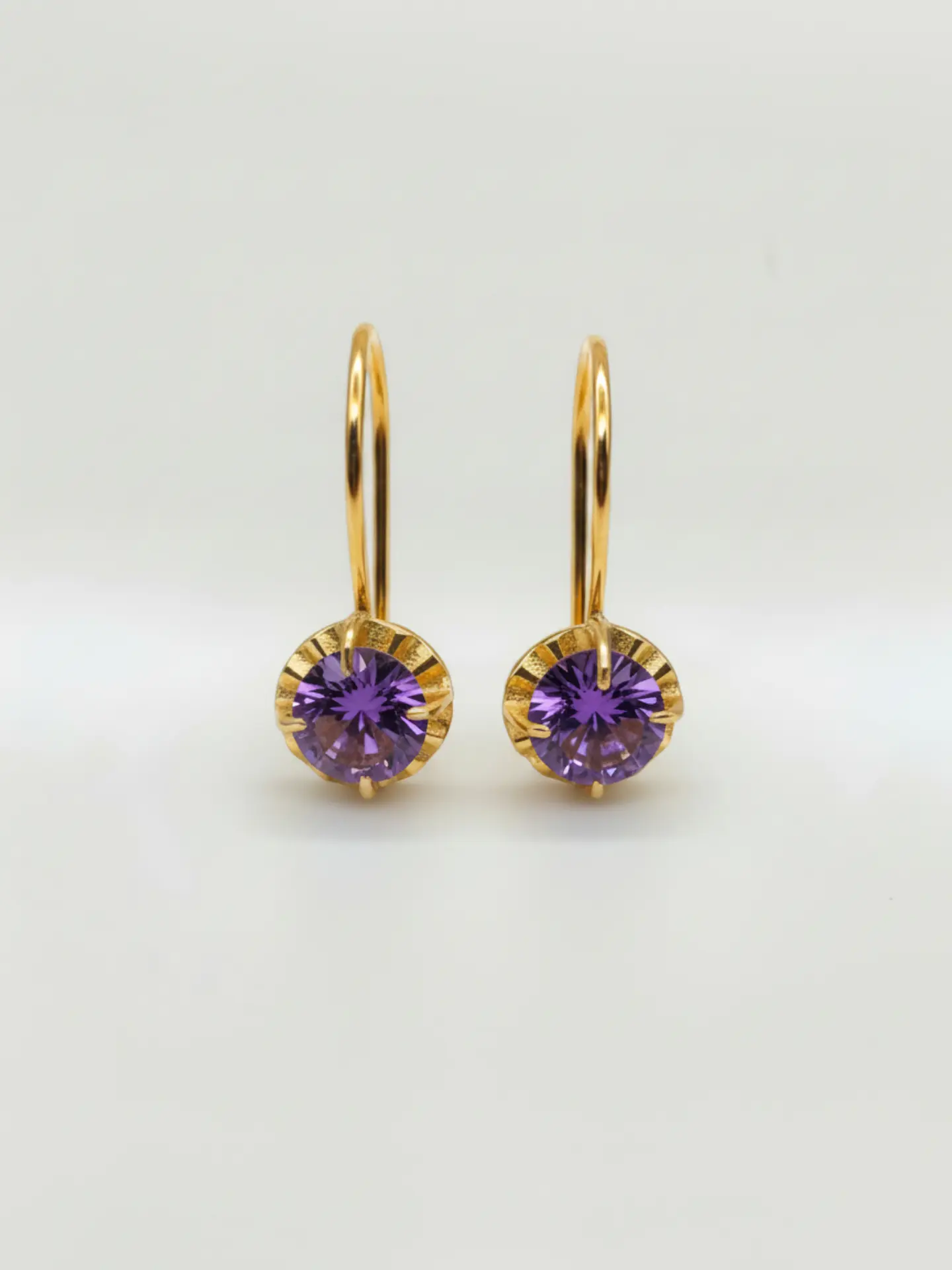 Aros Chatón Amatista Mística Oro 18k 1