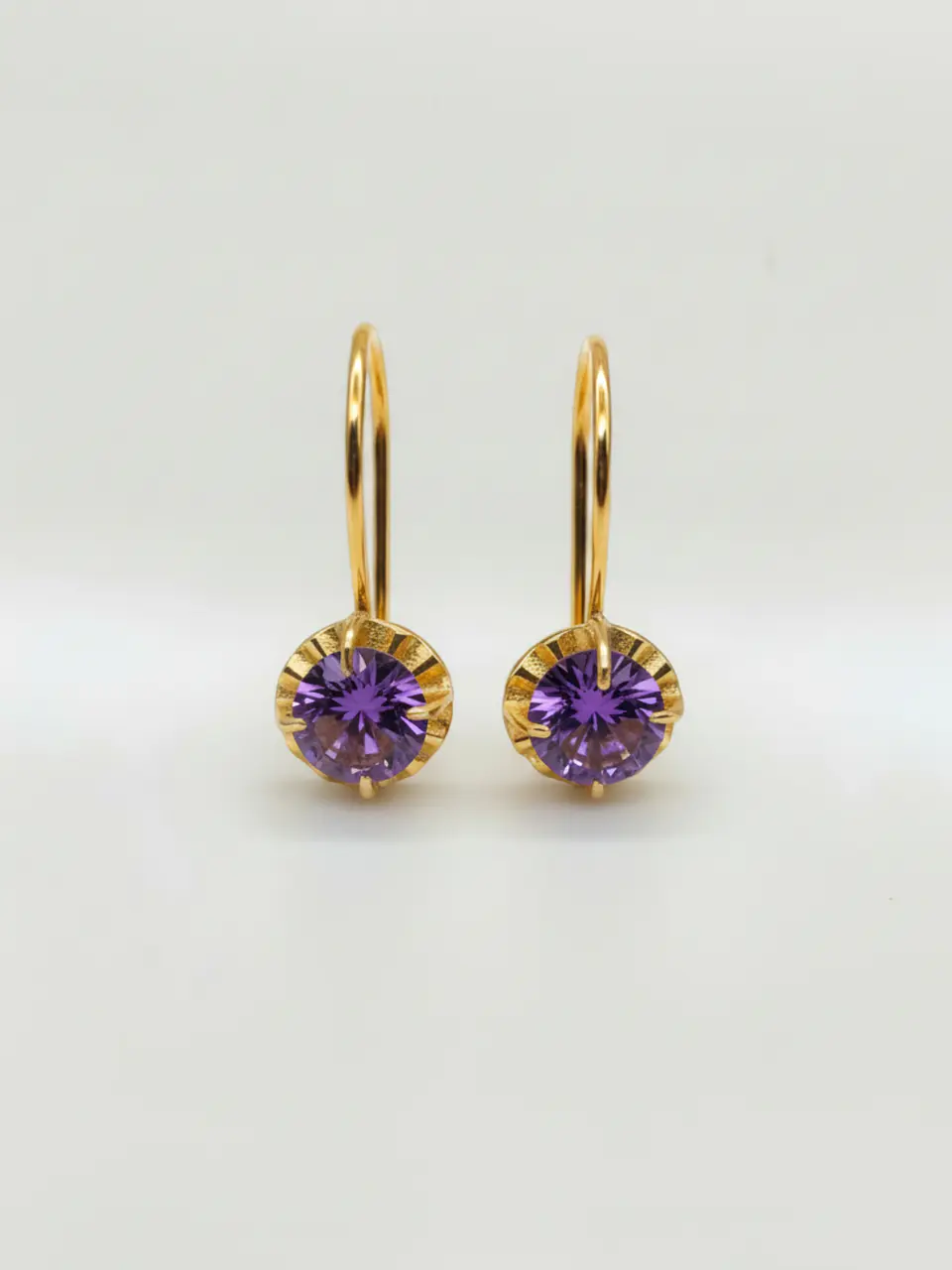 Aros Chatón Amatista Mística Oro 18k 1