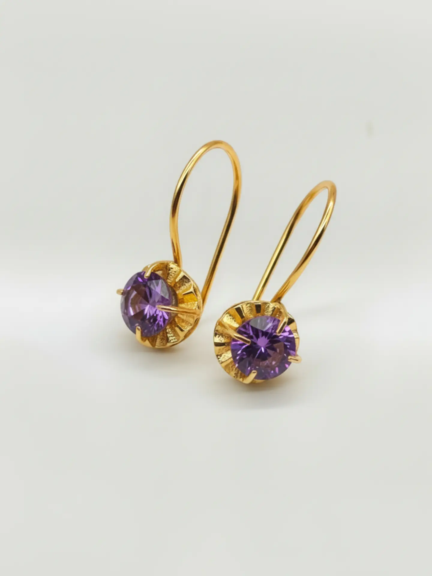 Aros Chatón Amatista Mística Oro 18k 5