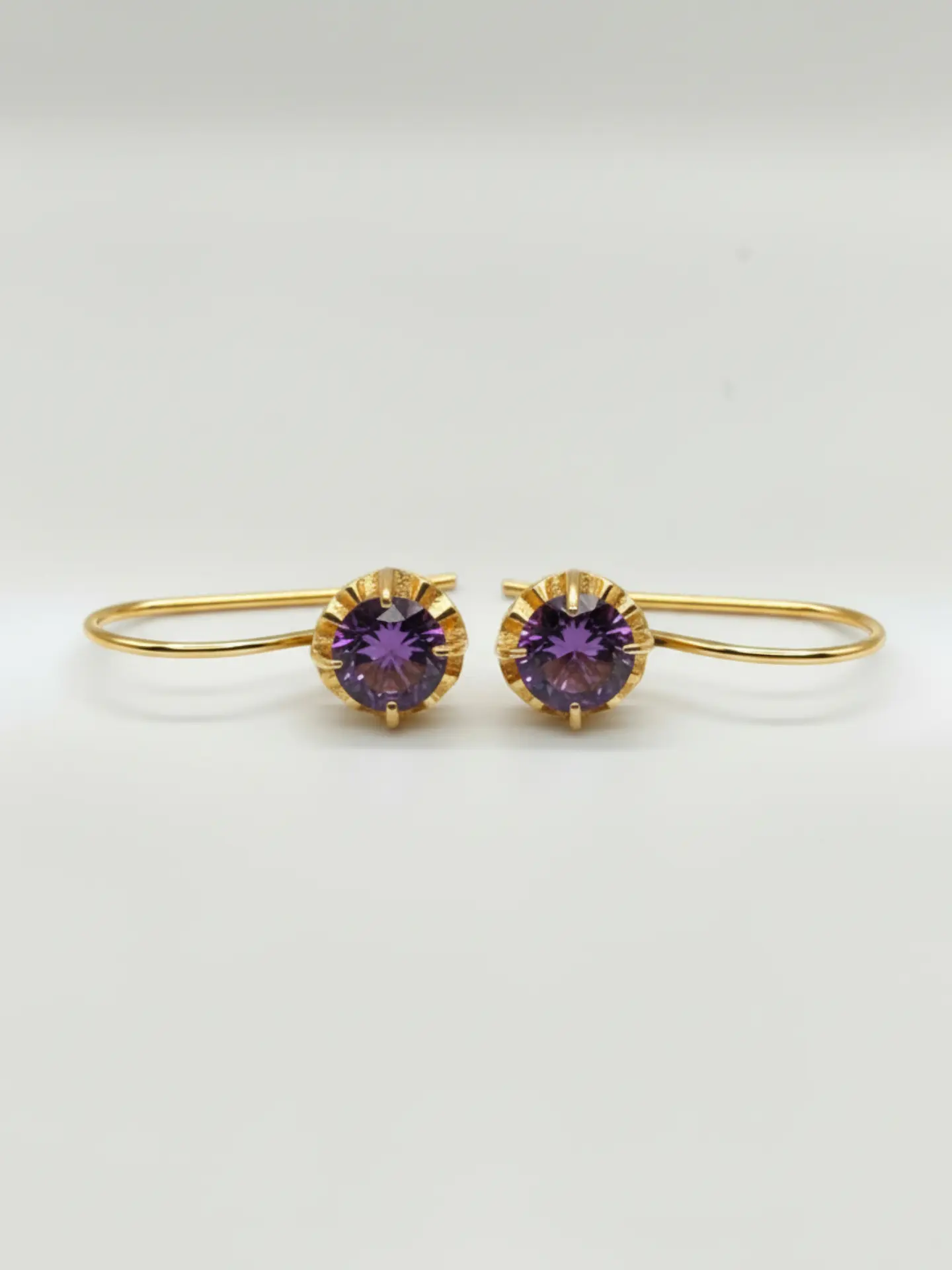 Aros Chatón Amatista Mística Oro 18k 6