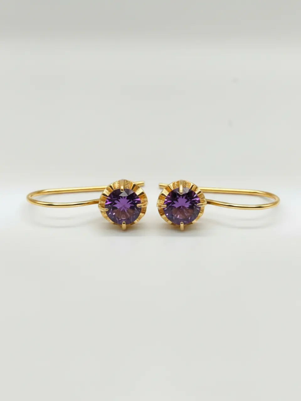 Aros Chatón Amatista Mística Oro 18k 6