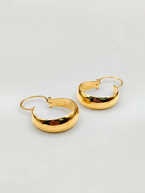 Aros Bote Macizo Oro 18k
