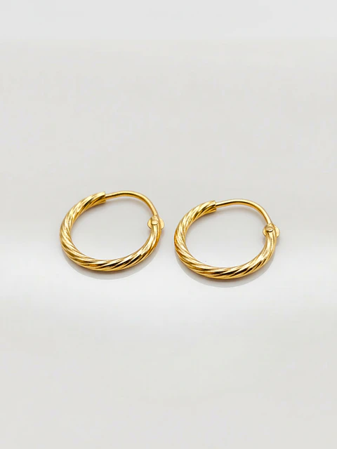 Aros Argollas Satín Distinción Oro 18k