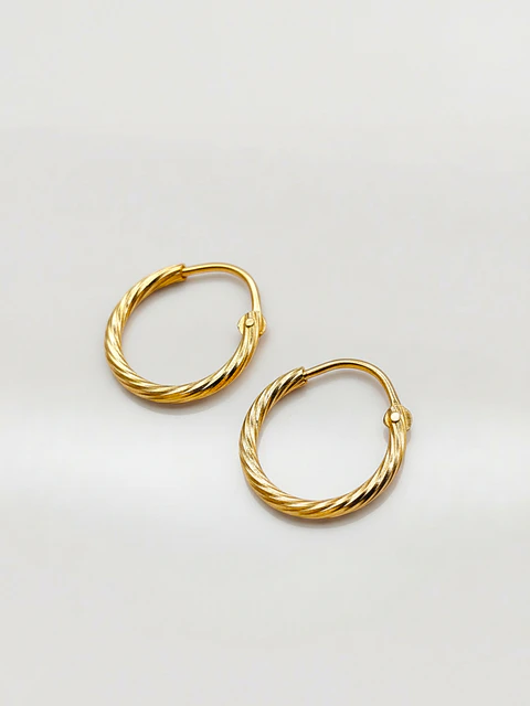 Aros Argollas Satín Distinción Oro 18k