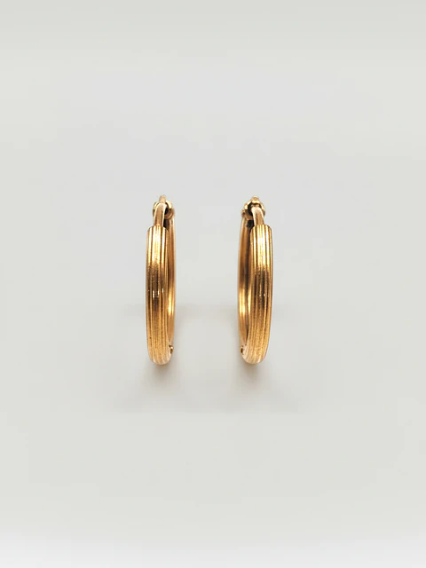 Aros Argollas Tubulares Satín Oro 18k