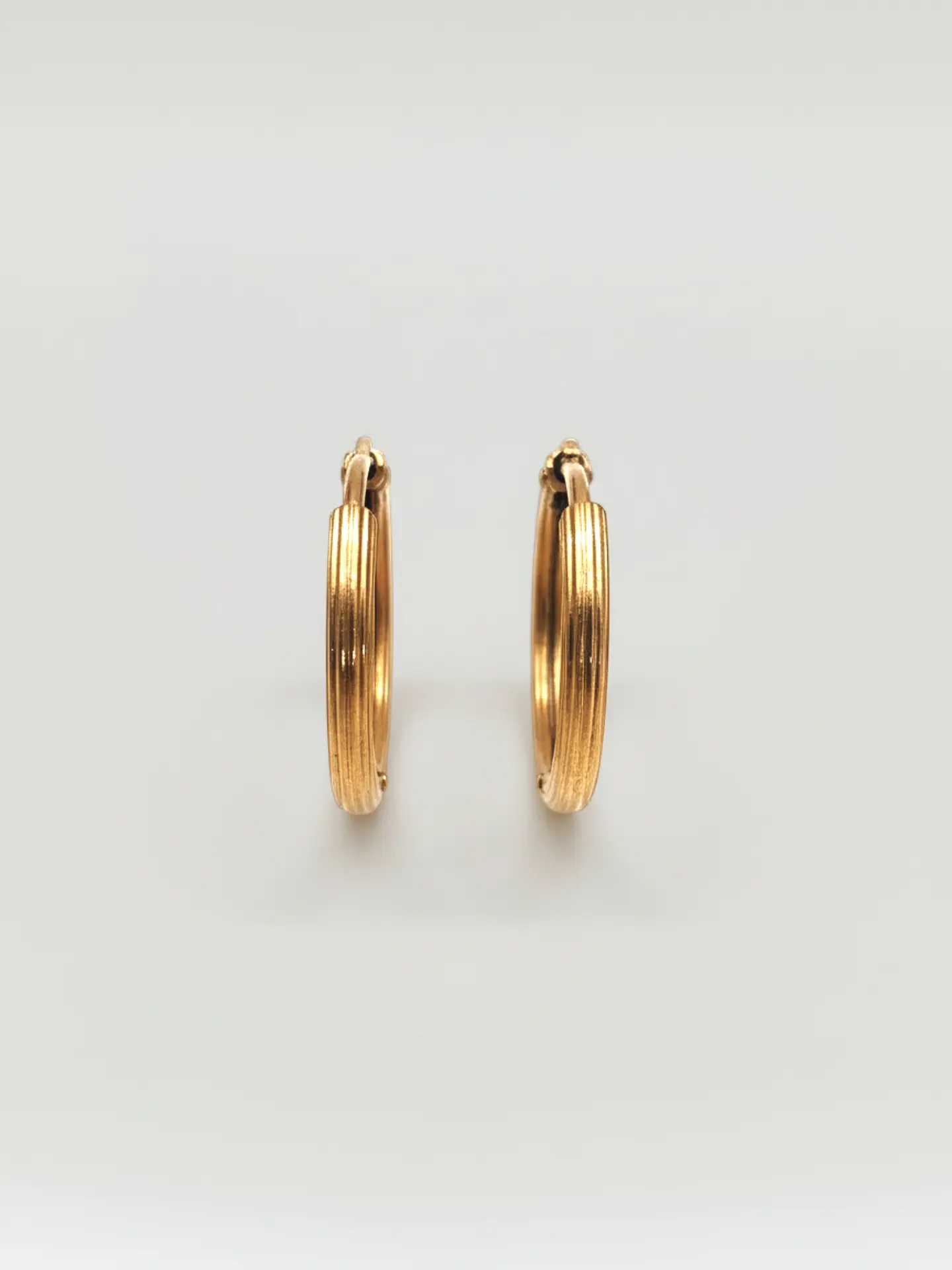 Aros Argollas Tubulares Satín Oro 18k 2