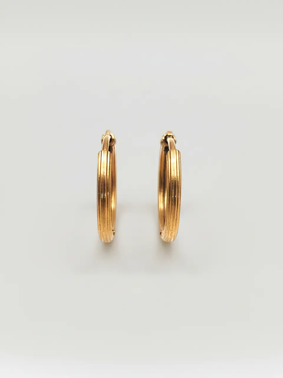 Aros Argollas Tubulares Satín Oro 18k 2
