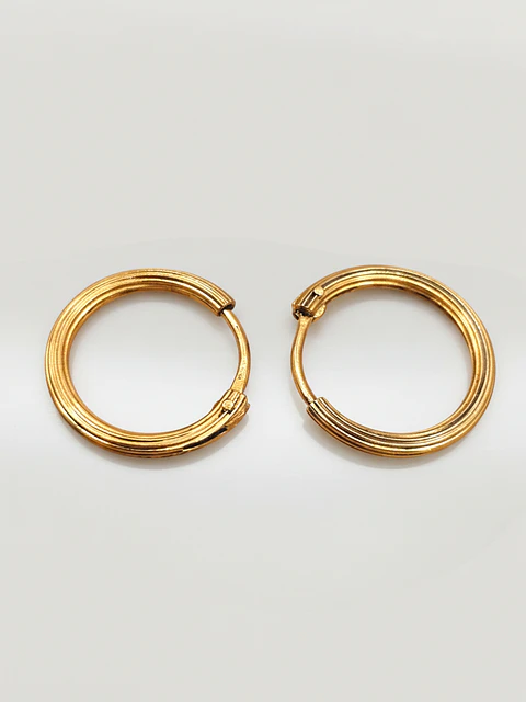 Aros Argollas Tubulares Satín Oro 18k