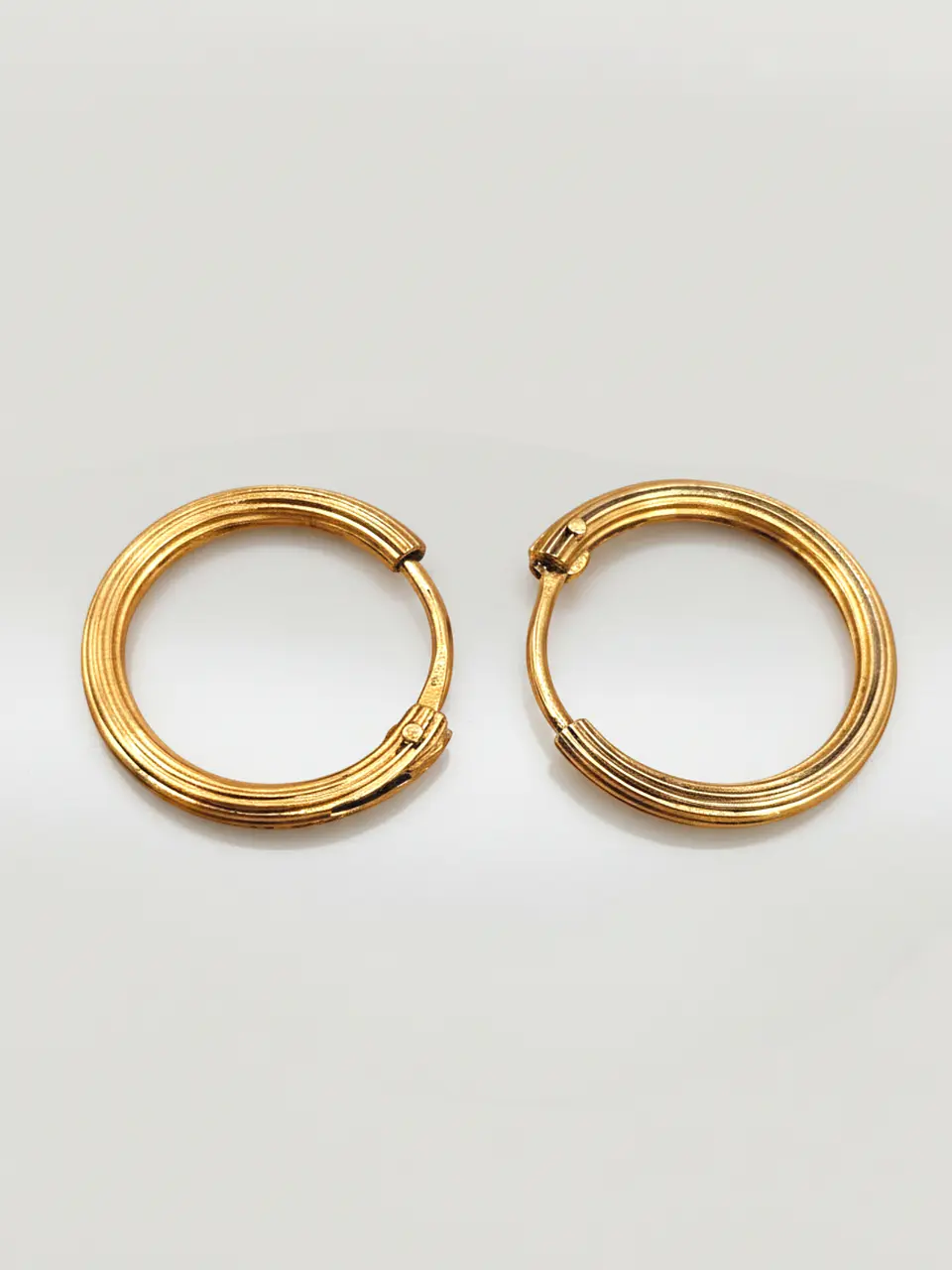Aros Argollas Tubulares Satín Oro 18k 1