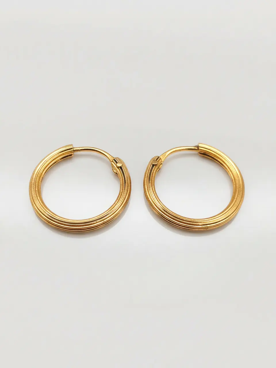 Aros Argollas Tubulares Satín Oro 18k 3