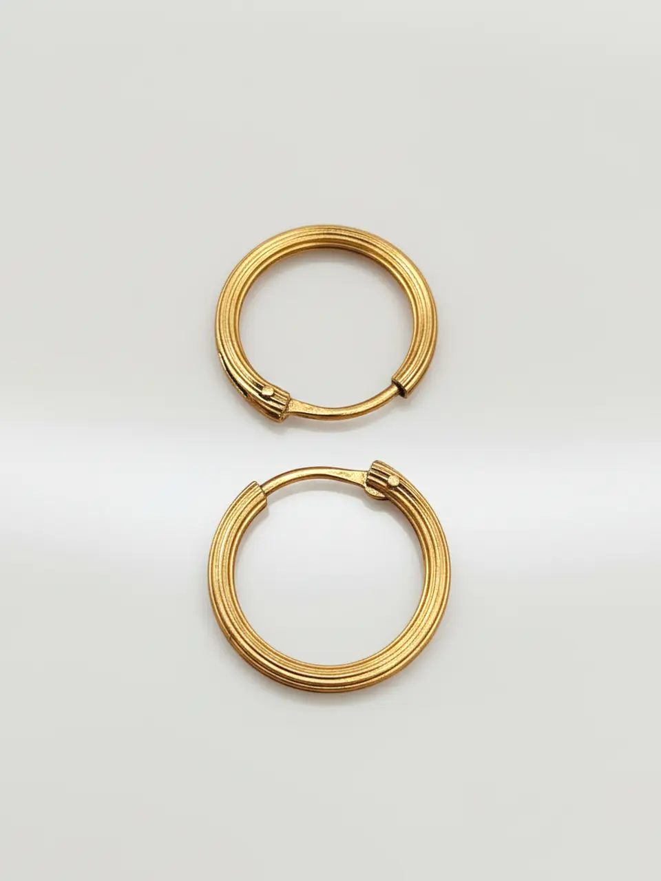 Aros Argollas Tubulares Satín Oro 18k 4
