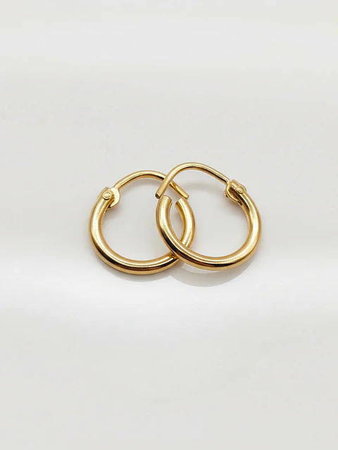 Aros Argolla Tubo Esencia Oro 18k