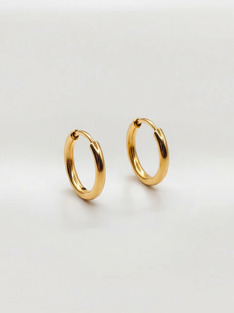 Aros Argolla Tubo Esencia Oro 18k