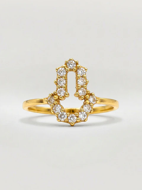 Anillo Mano de Fátima Sagrada y Circones Oro 18k