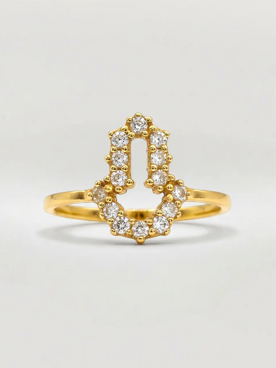 Anillo Mano de Fátima Sagrada y Circones Oro 18k 1