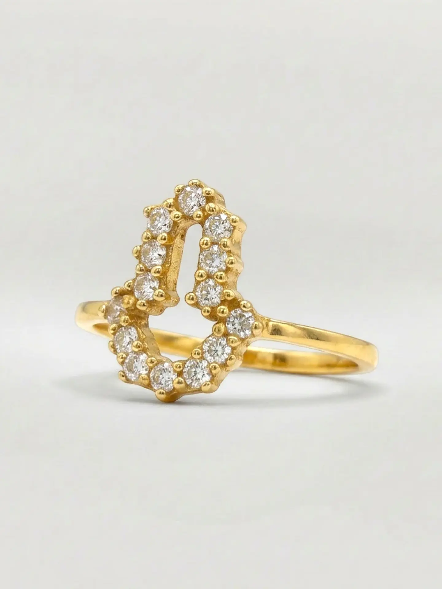 Anillo Mano de Fátima Sagrada y Circones Oro 18k 3