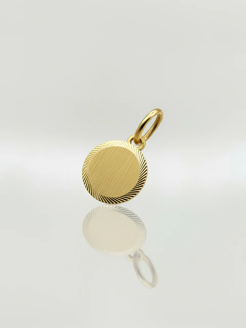 Colgante Disco Satín Esencia Oro 18k