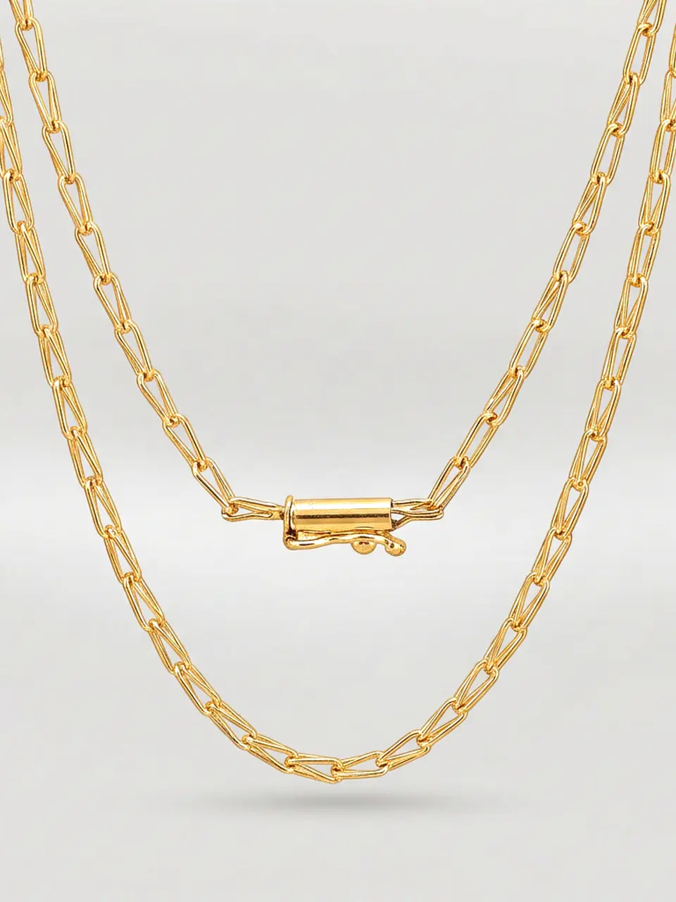 Cadena Estilo Jaula Vanguardia Oro 18k 1