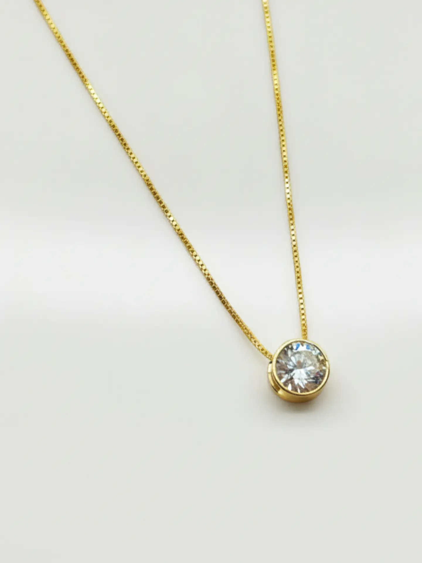 Cadena Veneciana Punto de Luz Circón Oro 18k 2