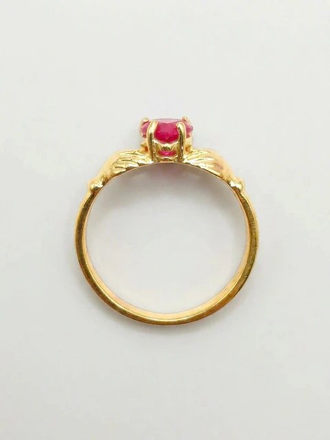 Anillo Amor Eterno Manos y Rubí Oro 18k
