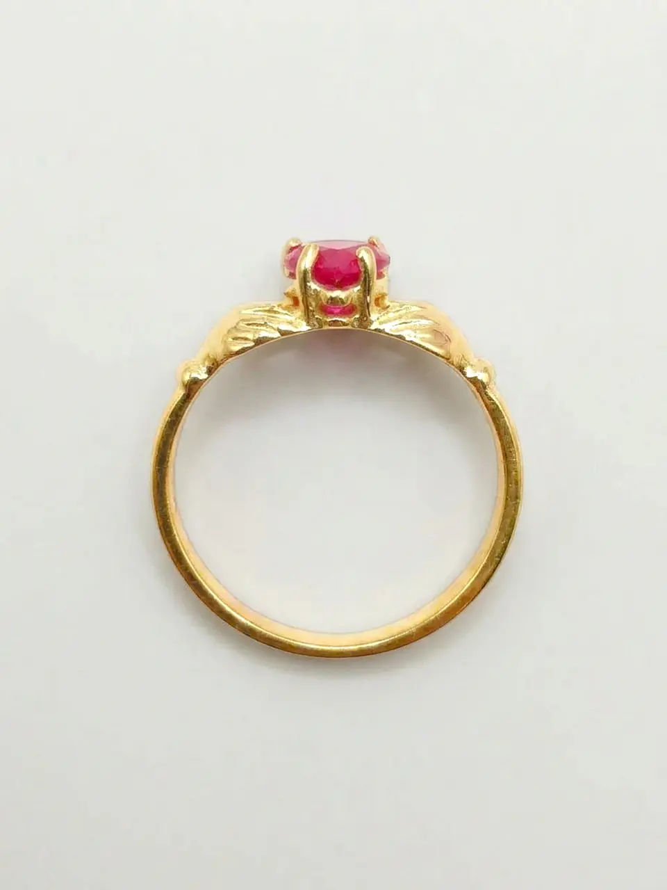 Anillo Amor Eterno Manos y Rubí Oro 18k 2