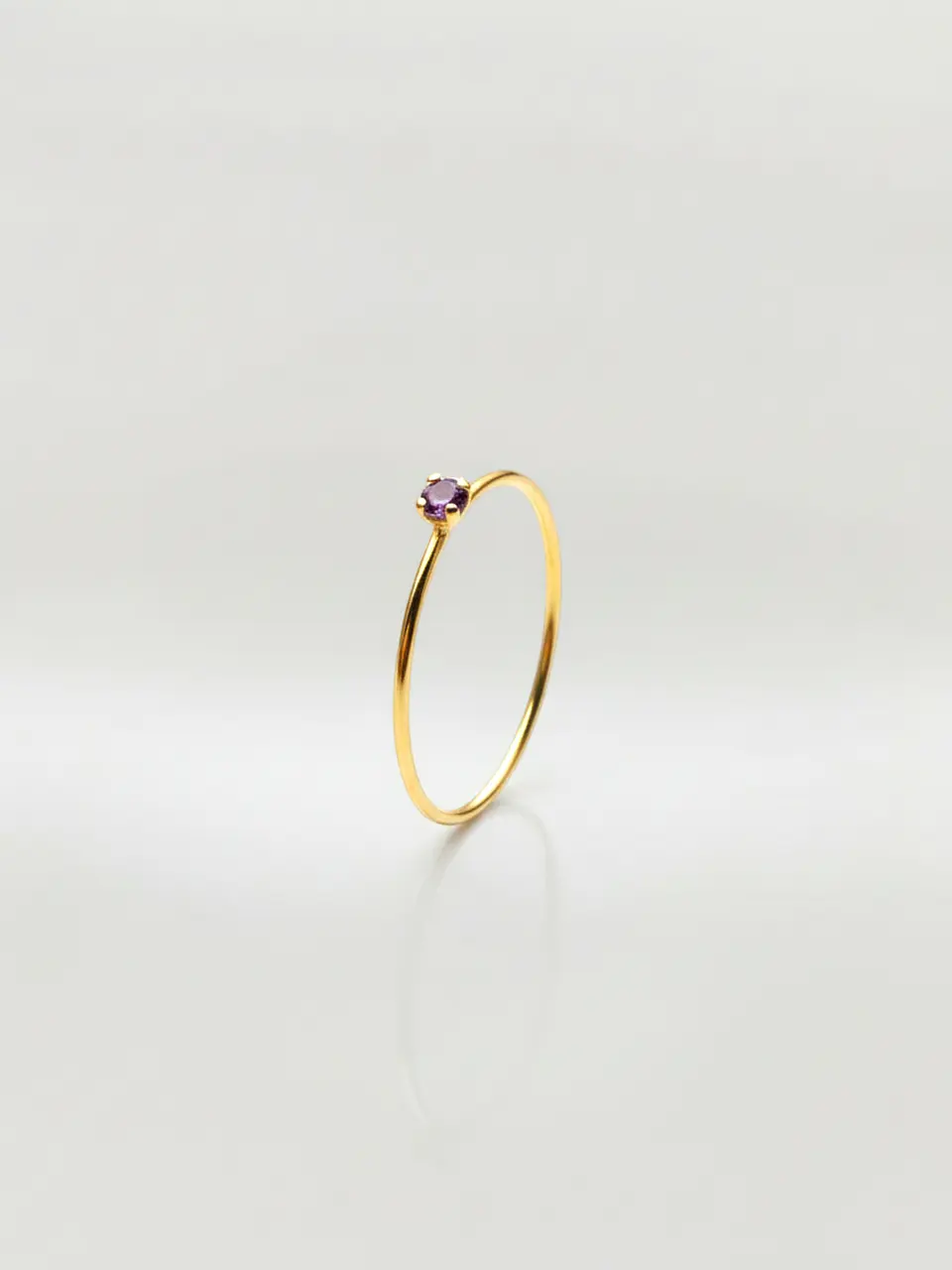 Anillo Solitario Esencia de Amatista Oro 18k 2