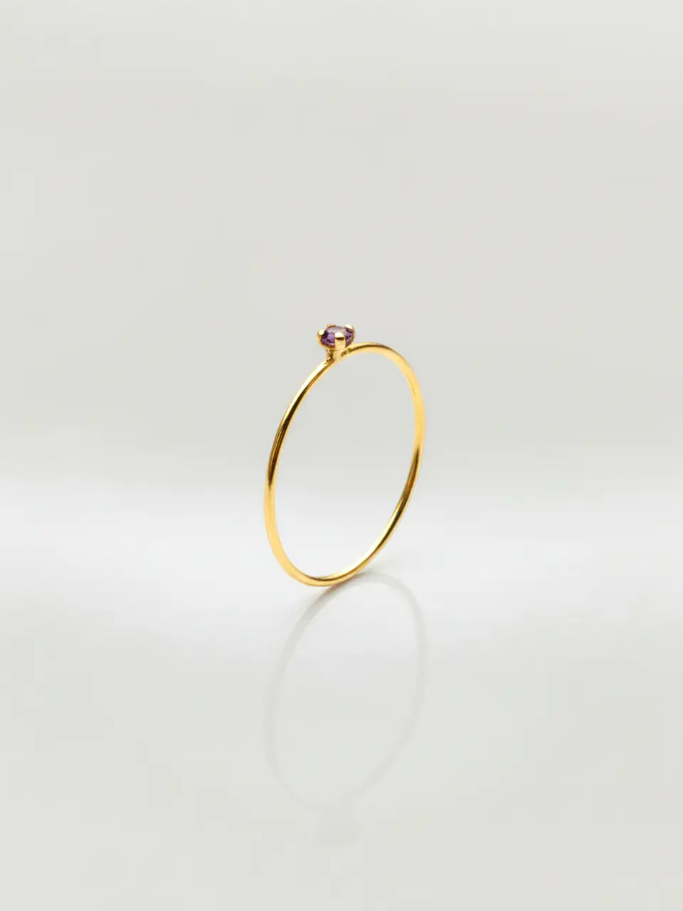 Anillo Solitario Esencia de Amatista Oro 18k 4