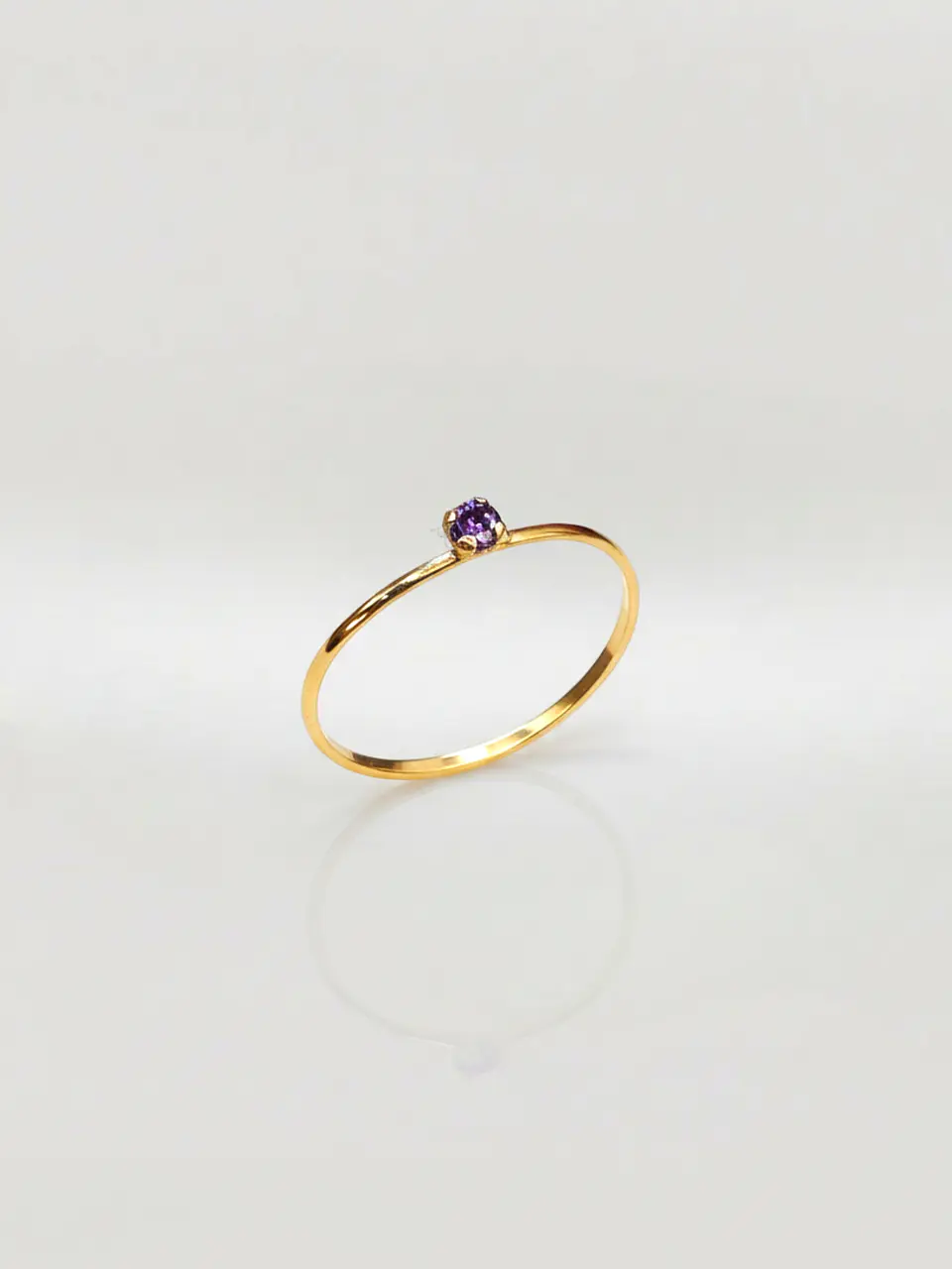 Anillo Solitario Esencia de Amatista Oro 18k 3