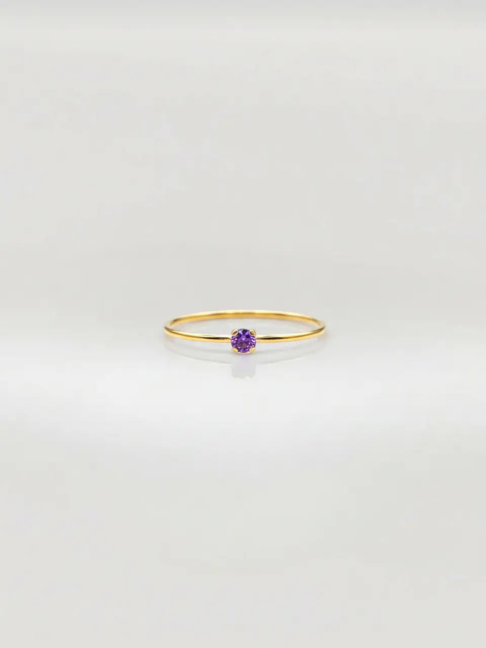 Anillo Solitario Esencia de Amatista Oro 18k 1