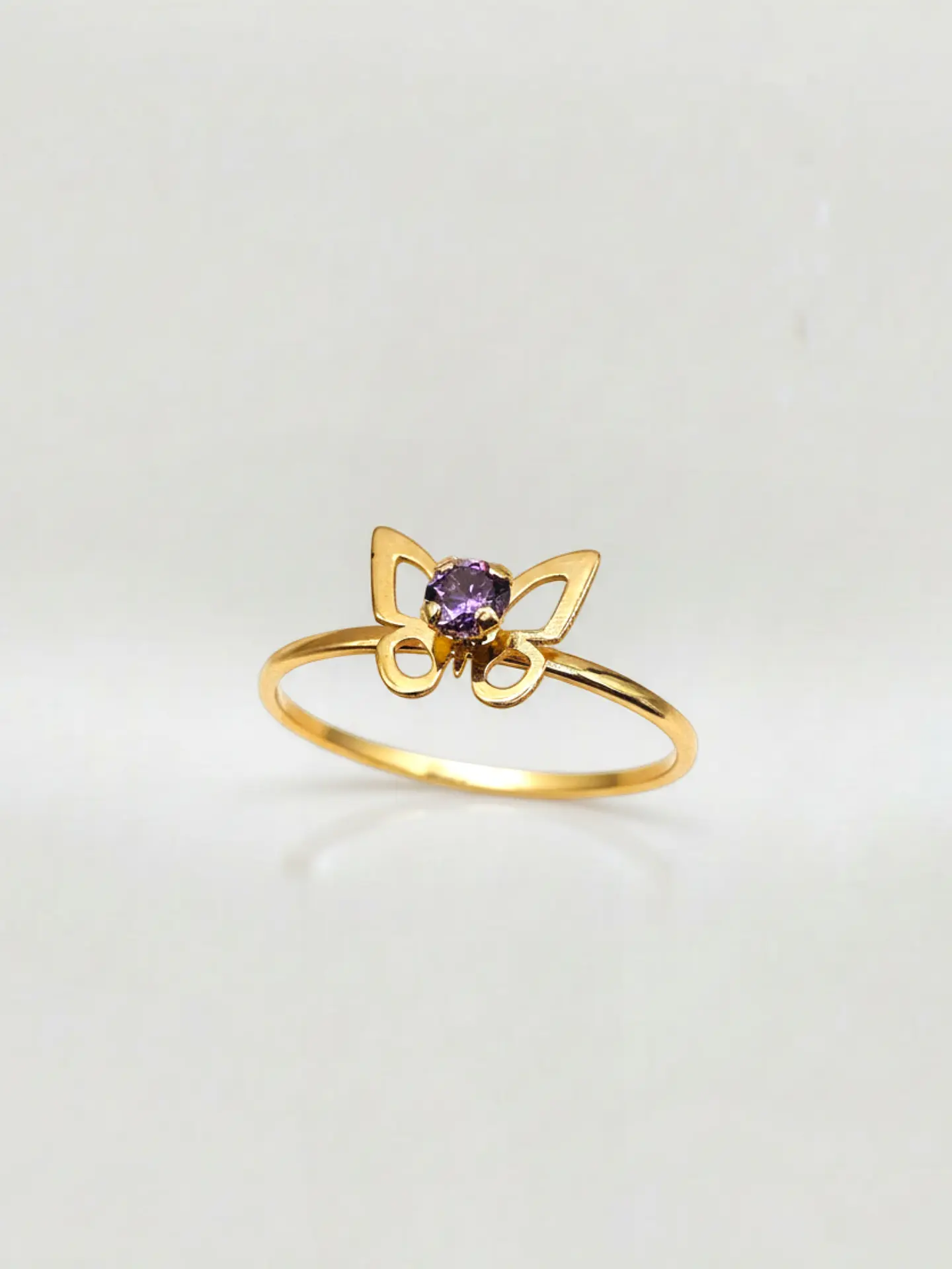 Anillo Mariposa Mística de Amatista Oro 18k 3